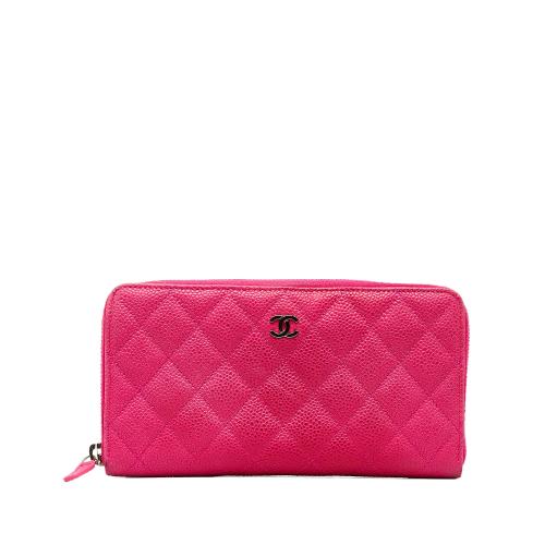 Chanel CC Caviar Zip Around Wallet