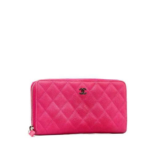 Chanel CC Caviar Zip Around Wallet