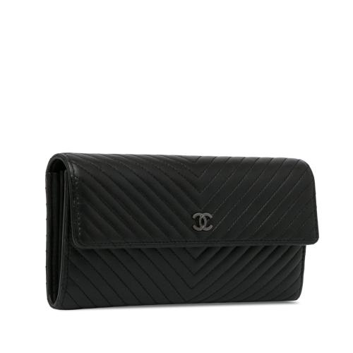 Chanel CC Chevron Lambskin Long Wallet