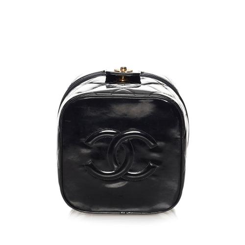 Chanel CC Matelasse Patent Leather Vanity Bag