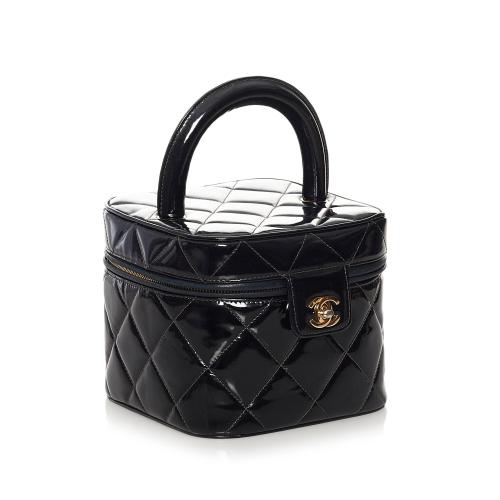 Chanel CC Matelasse Patent Leather Vanity Bag