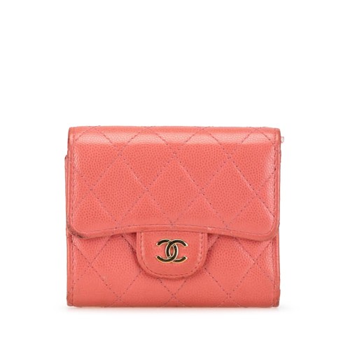 Chanel CC Quilted Caviar Trifold Wallet