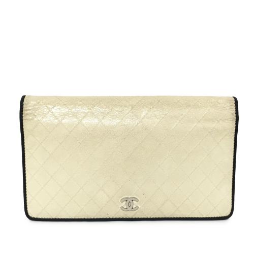 Chanel CC Quilted Lambskin Leather Long Wallet