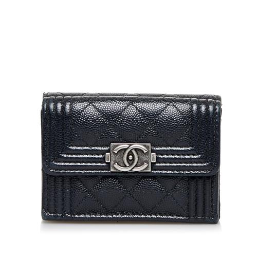 Chanel Caviar Boy Trifold Wallet