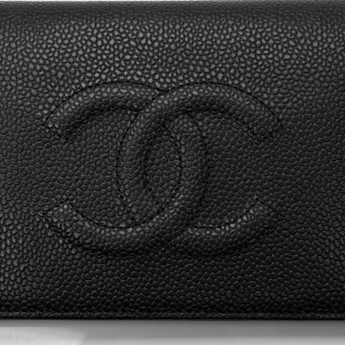 Chanel Caviar Leather Timeless CC Yen Wallet