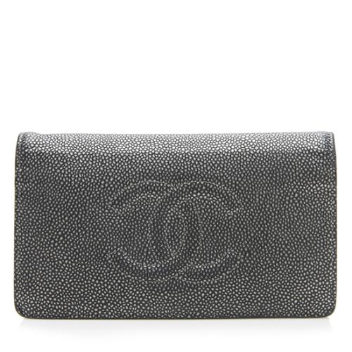 Chanel Caviar Leather Timeless CC Yen Bifold Wallet