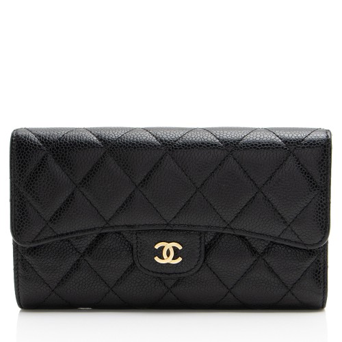 Chanel Caviar Leather Trifold Wallet