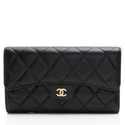 Chanel Caviar Leather Trifold Wallet