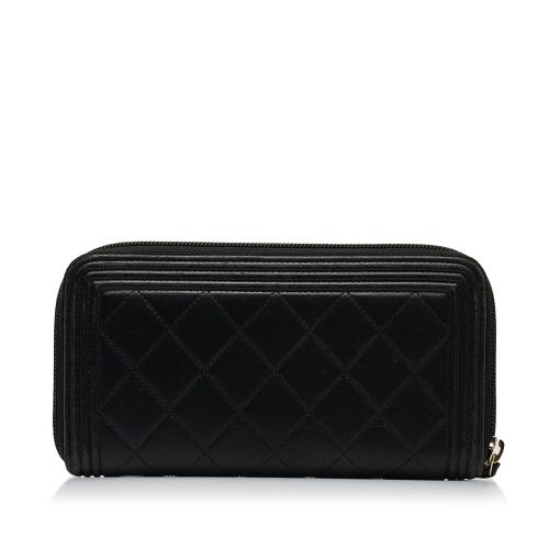 Chanel Le Boy Lambskin Leather Long Wallet