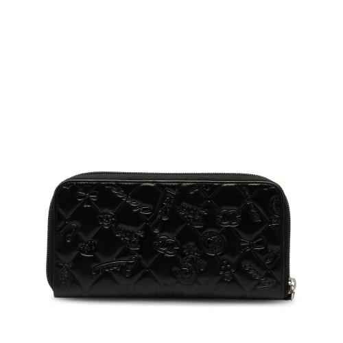 Chanel Matelasse Lucky Symbols Patent Zip-Around Wallet