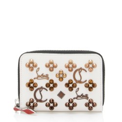 Christian Louboutin Leather Spiked Louboutinsky Panettone Compact Wallet