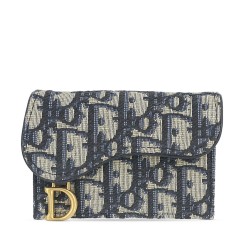 Dior Oblique Canvas Saddle Card Holder