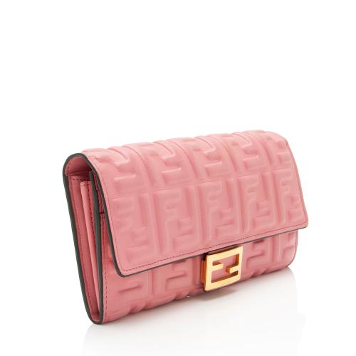 Fendi FF Embossed Calfskin Continental Wallet