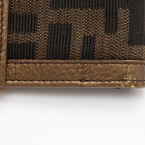 Fendi Metallic Zucca Compact Wallet