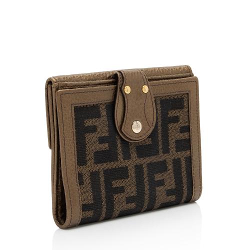 Fendi Metallic Zucca Compact Wallet