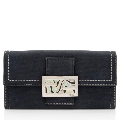 Fendi Vintage Denim Continental Wallet