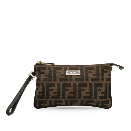 Fendi Zucca Canvas Wristlet Pouch