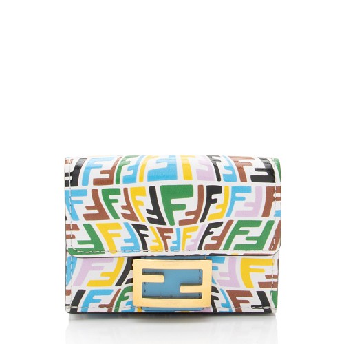 Fendi x Sara Coleman Leather FF Vertigo 1997 Trifold Wallet