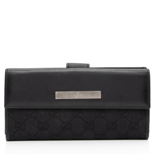 Gucci GG Canvas Flap Continental Wallet