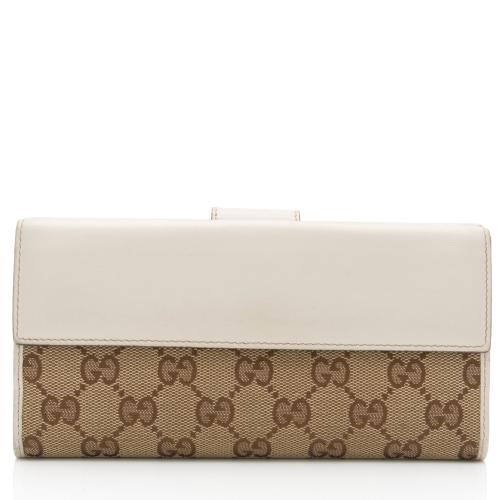 Gucci GG Canvas Heart Script Continental Wallet