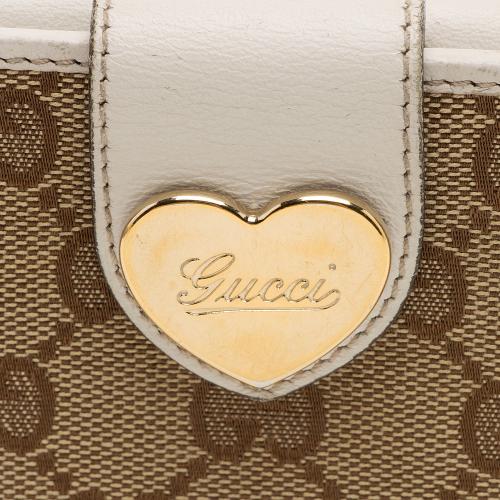 Gucci GG Canvas Heart Script Continental Wallet