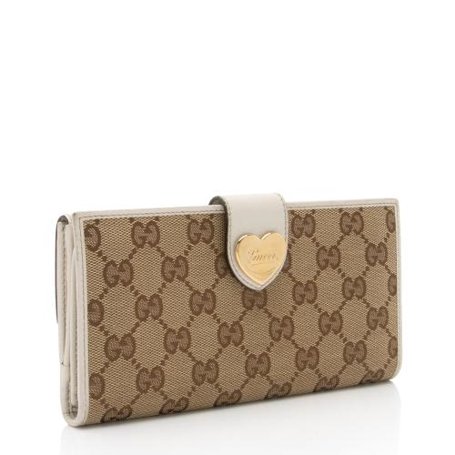 Gucci GG Canvas Heart Script Continental Wallet