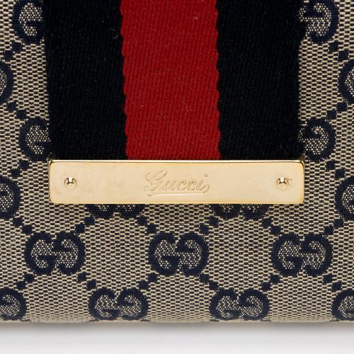 Gucci GG Canvas Web Script Continental Wallet