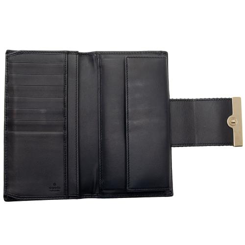 Gucci GG Canvas Web Script Continental Wallet