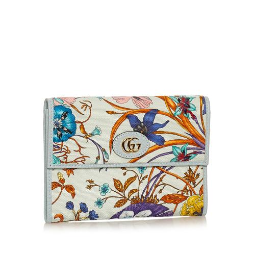 Gucci GG Marmont Flora Canvas Small Wallet