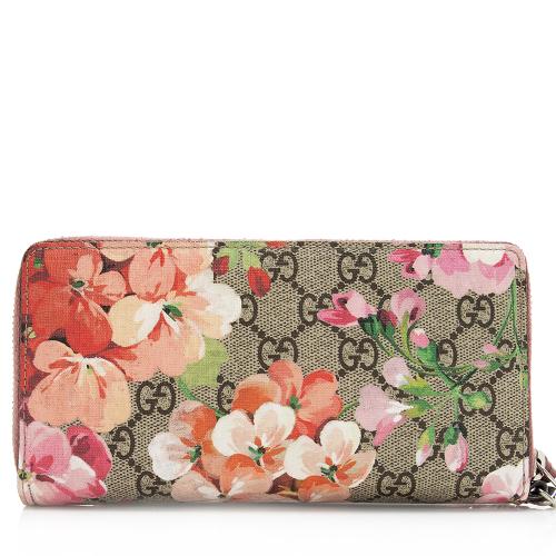 Gucci GG Supreme Blooms Wristlet Wallet