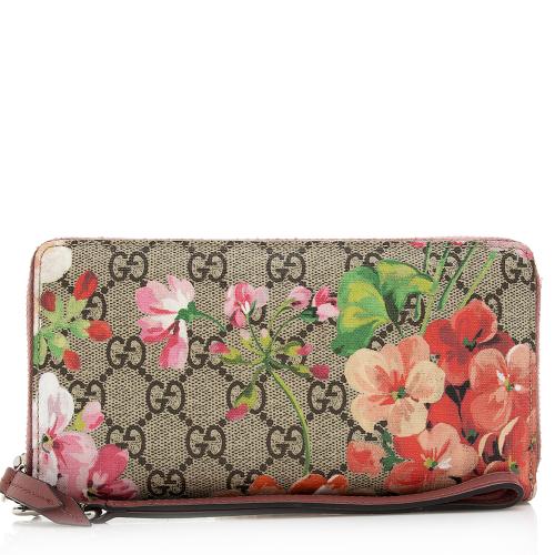 Gucci GG Supreme Blooms Wristlet Wallet