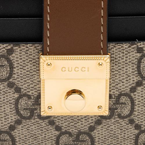 Gucci GG Supreme Leather Padlock Card Case Wallet