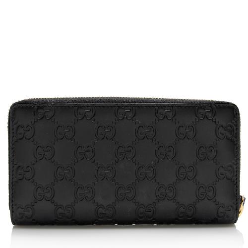 Gucci Guccissima Leather Signature Zip Around Wallet