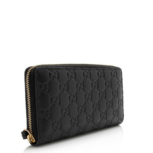 Gucci Guccissima Leather Signature Zip Around Wallet