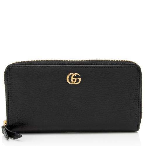 Gucci Leather GG Marmont Zip Around Wallet