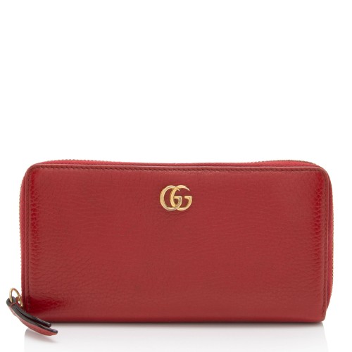 Gucci Leather GG Marmont Zip Around Wallet