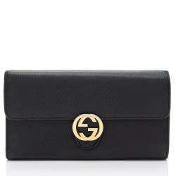 Gucci Leather Interlocking G Continental Wallet