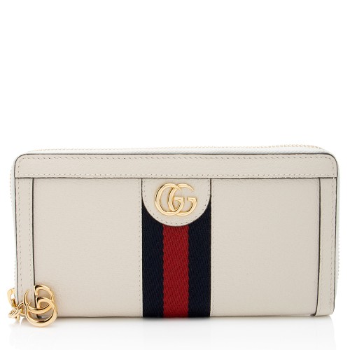 Gucci Leather Ophidia Zip Around Wallet