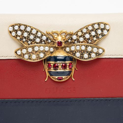 Gucci Leather Queen Margaret Bee Card Case