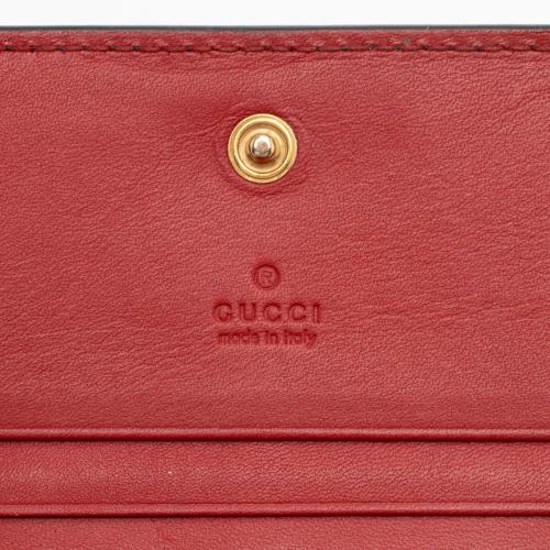 Gucci Leather Queen Margaret Bee Card Case