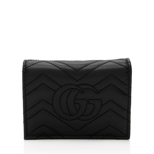 Gucci Matelasse Leather GG Marmont Card Wallet