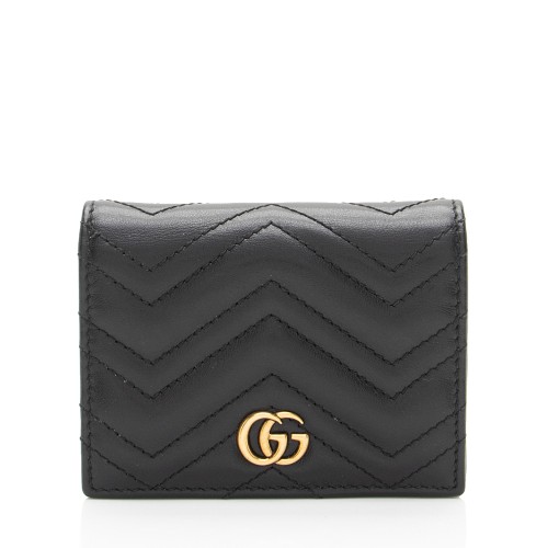 Gucci Matelasse Leather GG Marmont Card Wallet