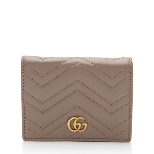 Gucci Matelasse Leather GG Marmont Card Wallet