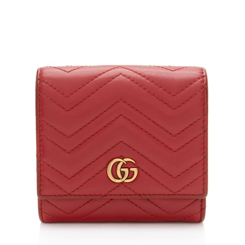 Gucci Matelasse Leather GG Marmont Compact Wallet