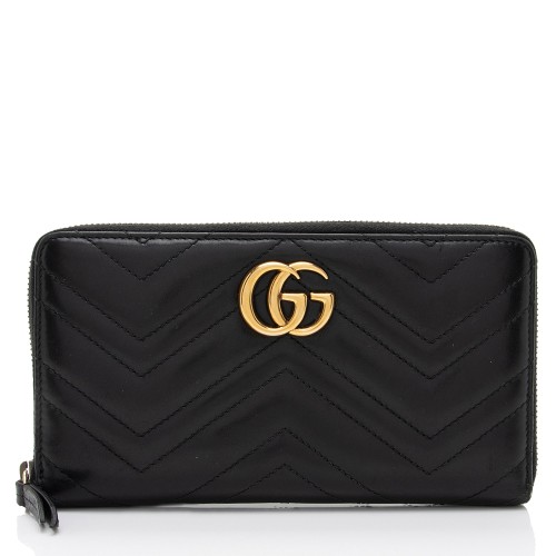 Gucci Matelasse Leather GG Marmont Zip Around Organizer Wallet