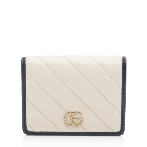 Gucci Matelasse Leather Torchon GG Marmont Card Case