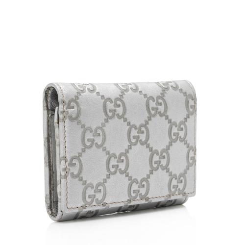 Gucci Metallic Guccissima Leather Card Case