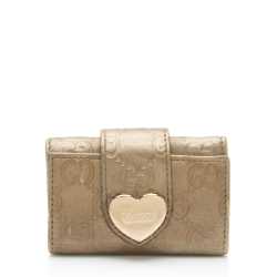 Gucci Metallic Guccissima Leather Heart Key Holder