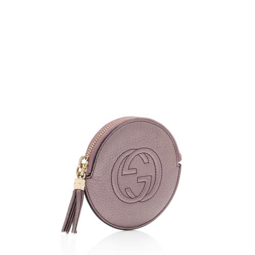 Gucci Metallic Leather Soho Round Coin Purse