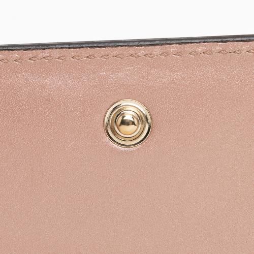 Gucci Metallic Patent Microguccissima Leather Script Continental Wallet